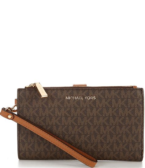 michael kors signature jet set double zip wristlet|Michael Kors crossbody double zip.